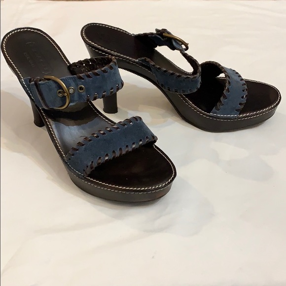Coach Shoes - Barely Worn Coach Blue Suede Heels
